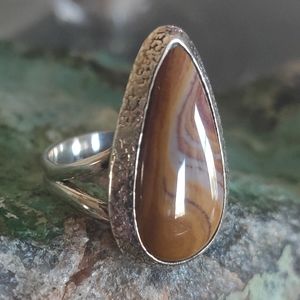 Porcelain Jasper Sterling Silver Ring